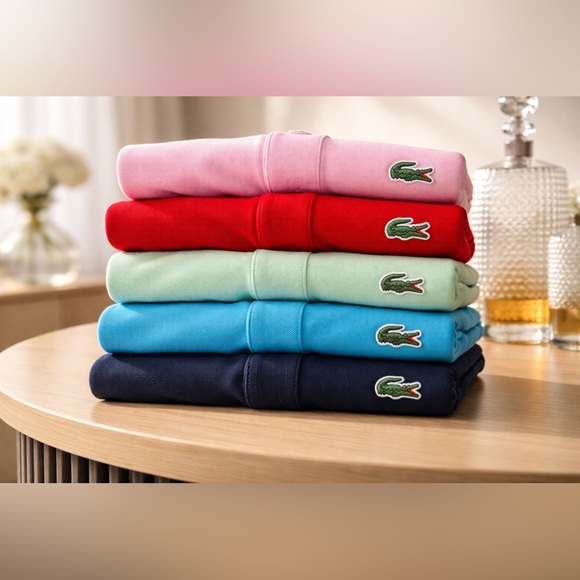 Lacoste Other - Lacoste Set of 5 Pique Polo Shirts - Pink, Red, Mint, Aqua, Navy